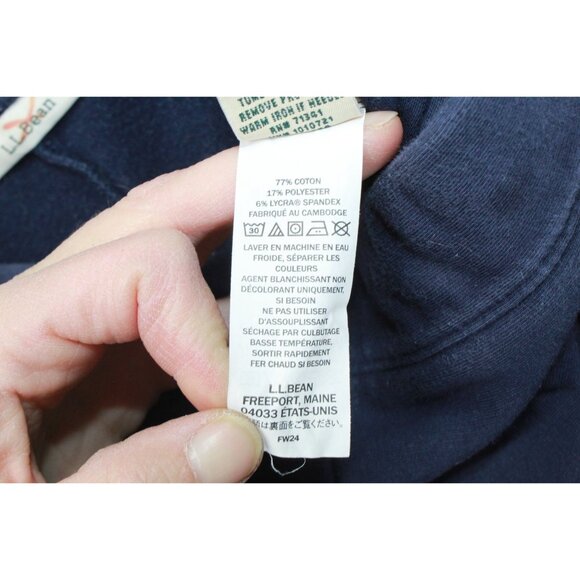 LL Bean Perfect Fit Pants Fleece Backed Straight Leg Classic Navy M Pet - Picture 9 of 11